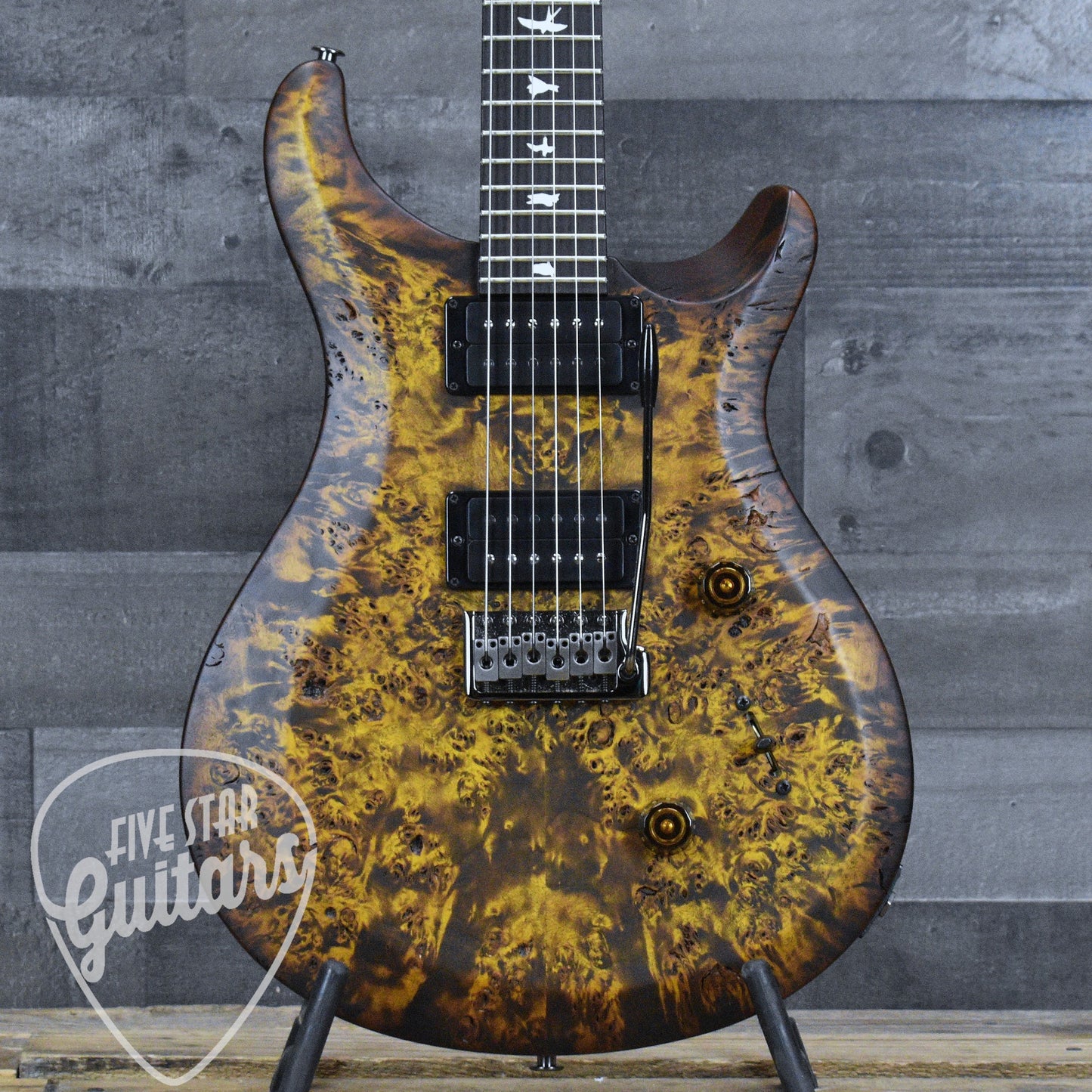 PRS PRS S2 Custom 24 Poplar Burl - Black Gold Burst with Gigbag