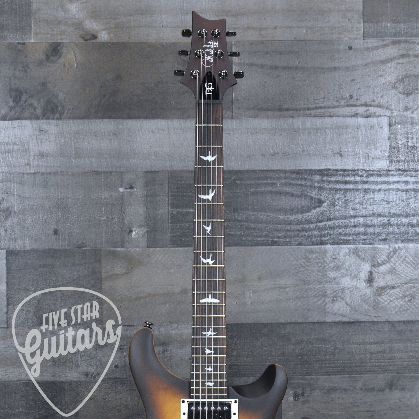 PRS SE David Grissom Laurel Burl Top - McCarty Tobacco Sunburst with Gigbag