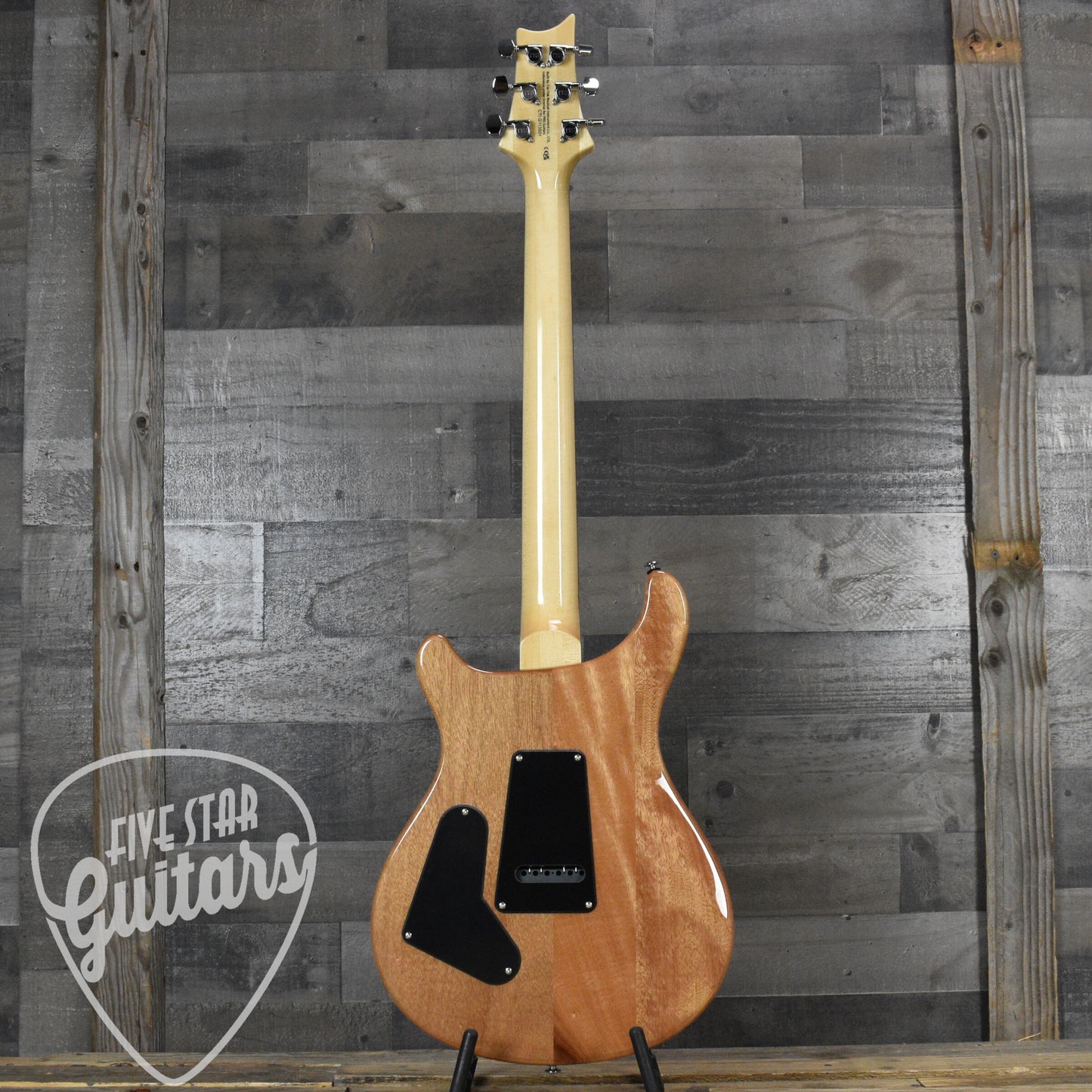PRS SE "Exotic"  Custom 24 Swamp Ash Burl LN - Lake Blue Natural Back with Gig Bag