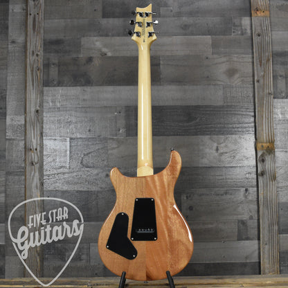 PRS SE "Exotic"  Custom 24 Swamp Ash Burl LN - Lake Blue Natural Back with Gig Bag