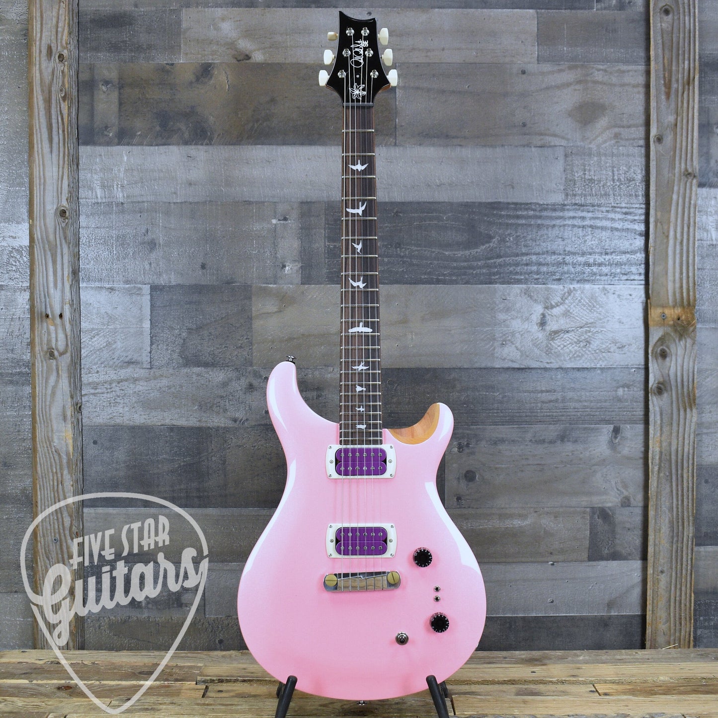 PRS SE Rock Lady LTD - Pink Pearl Top Natural Back with Gigbag