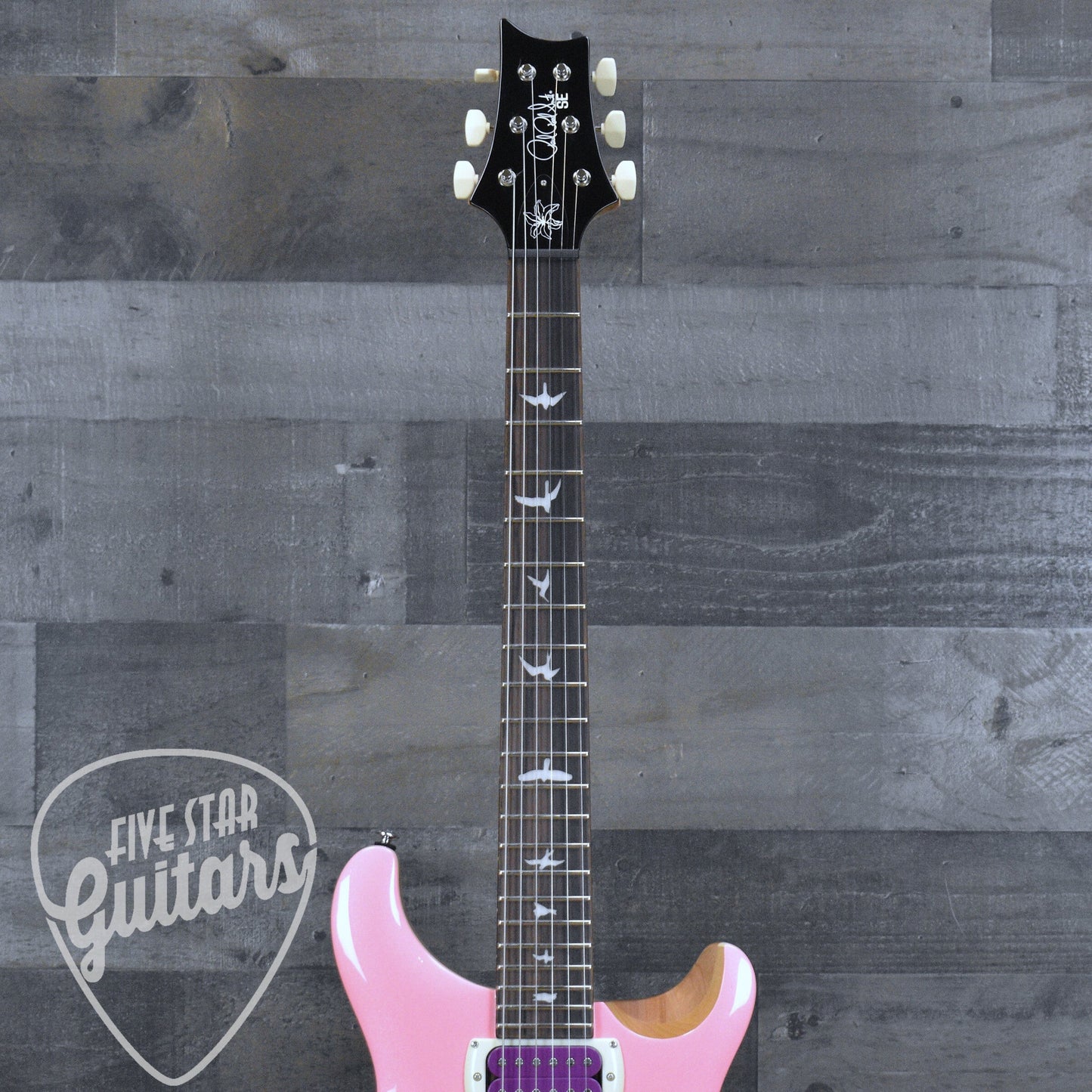 PRS SE Rock Lady LTD - Pink Pearl Top Natural Back with Gigbag