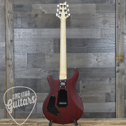 PRS Wood Library CE-24 Satin Quilt Top - Black Cherry with Gigbag