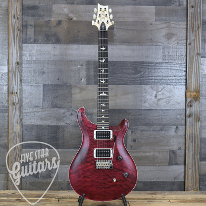 PRS Wood Library CE-24 Satin Quilt Top - Black Cherry with Gigbag