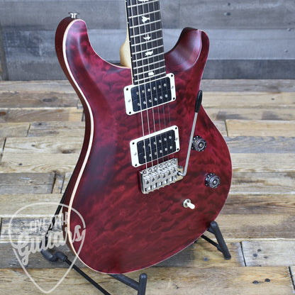 PRS Wood Library CE-24 Satin Quilt Top - Black Cherry with Gigbag