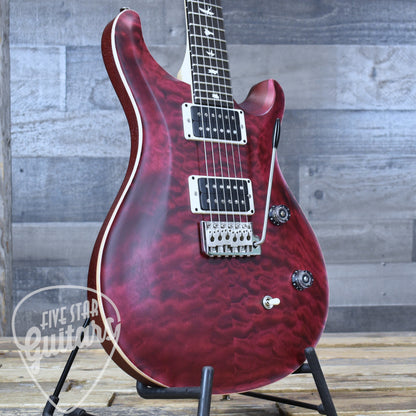 PRS Wood Library CE-24 Satin Quilt Top - Black Cherry with Gigbag