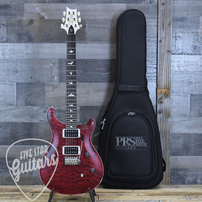 PRS Wood Library CE-24 Satin Quilt Top - Black Cherry with Gigbag