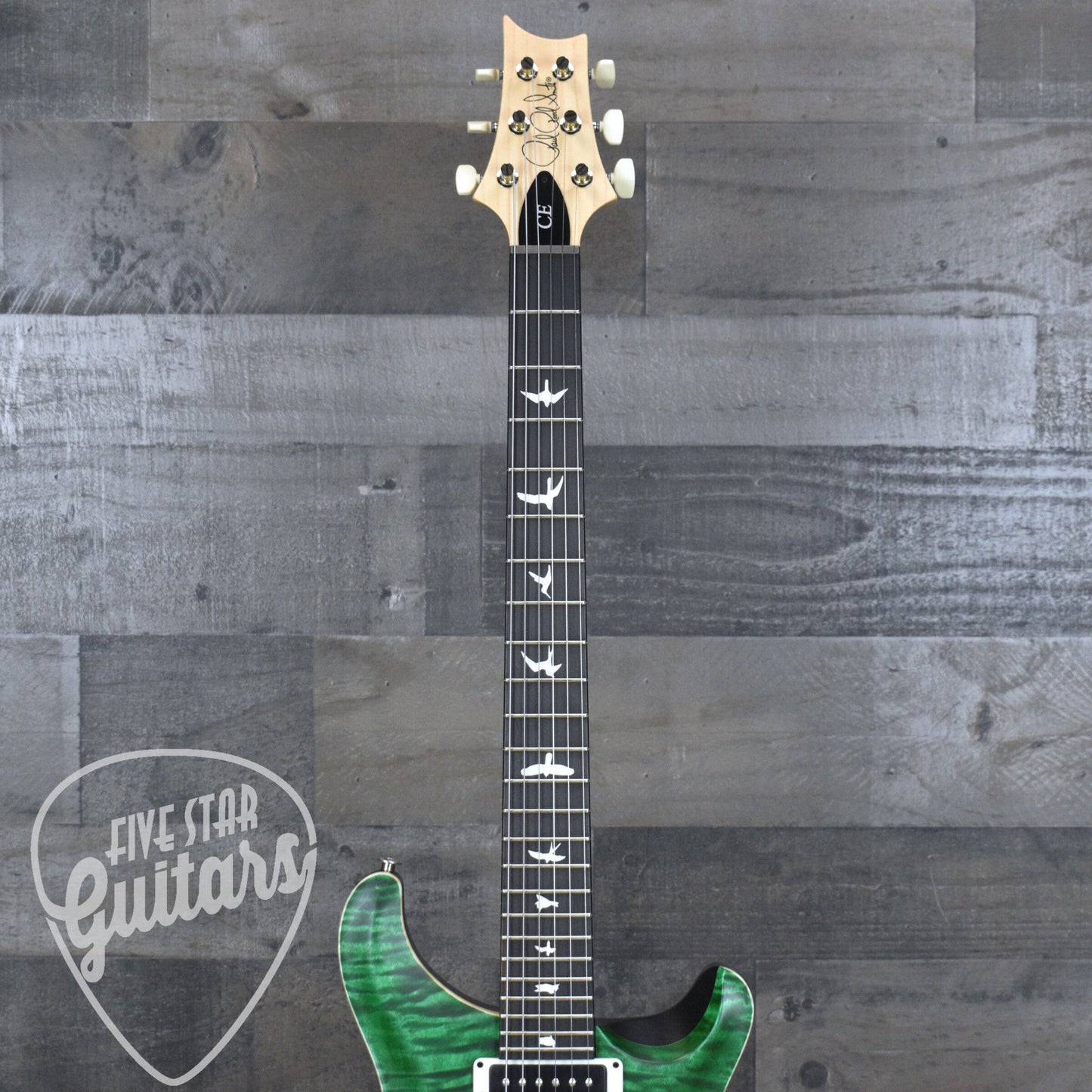 PRS Wood Library CE-24 Satin Quilt Top - Emerald Green with Gigbag