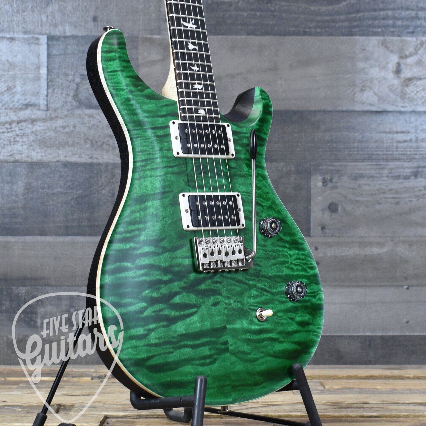 PRS Wood Library CE-24 Satin Quilt Top - Emerald Green with Gigbag