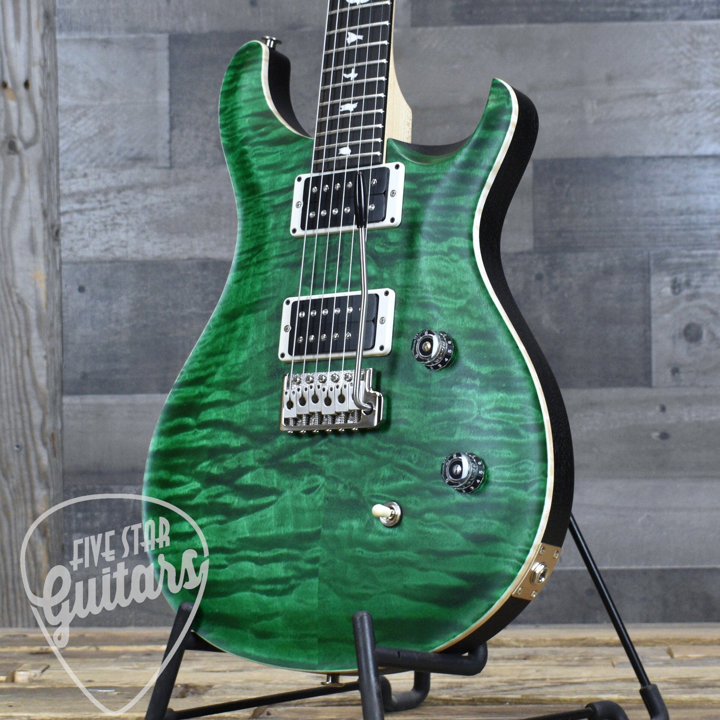 PRS Wood Library CE-24 Satin Quilt Top - Emerald Green with Gigbag