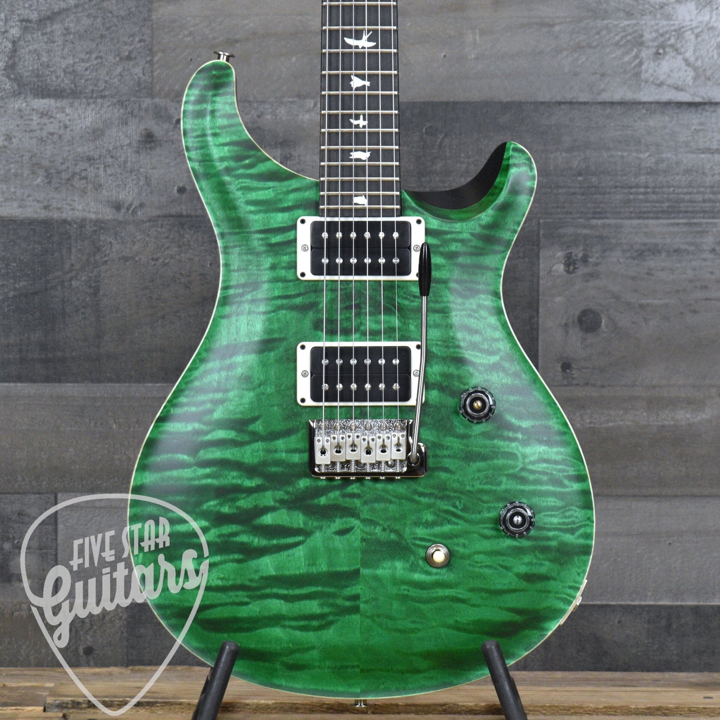 PRS Wood Library CE-24 Satin Quilt Top - Emerald Green with Gigbag