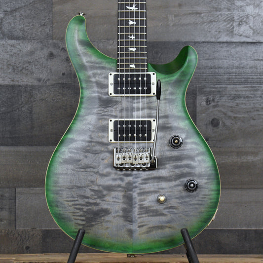 PRS Wood Library CE-24 Satin Quilt Top - Faded Gray Black Green Burst with Gigbag