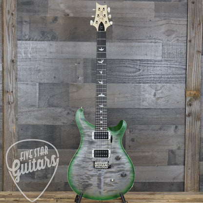 PRS Wood Library CE-24 Satin Quilt Top - Faded Gray Black Green Burst with Gigbag