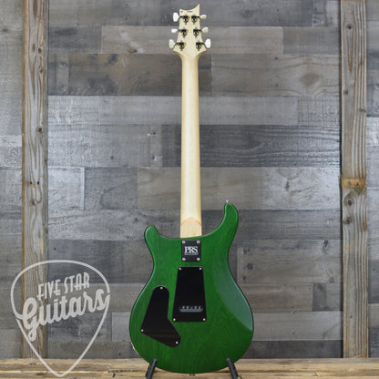 PRS Wood Library CE-24 Satin Quilt Top - Faded Gray Black Green Burst with Gigbag