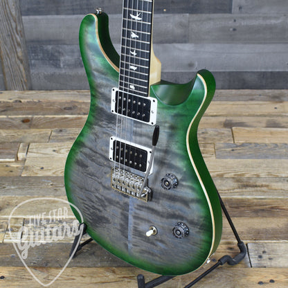 PRS Wood Library CE-24 Satin Quilt Top - Faded Gray Black Green Burst with Gigbag
