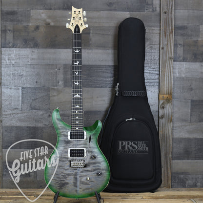 PRS Wood Library CE-24 Satin Quilt Top - Faded Gray Black Green Burst with Gigbag