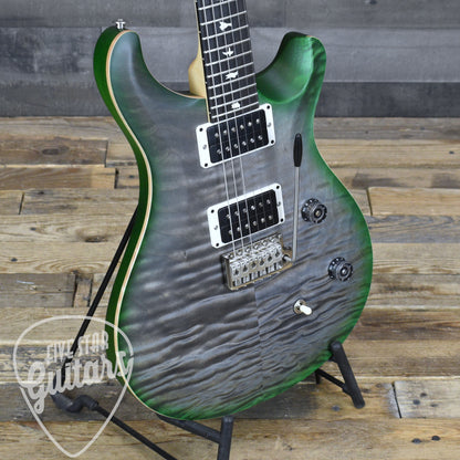 PRS Wood Library CE-24 Satin Quilt Top - Faded Gray Black Green Burst with Gigbag