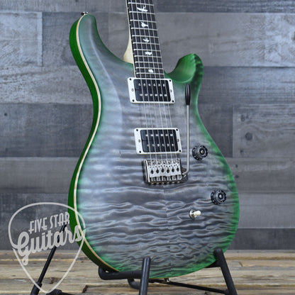 PRS Wood Library CE-24 Satin Quilt Top - Faded Gray Black Green Burst with Gigbag