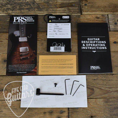 PRS Wood Library CE-24 Satin Quilt Top - Faded Gray Black Green Burst with Gigbag