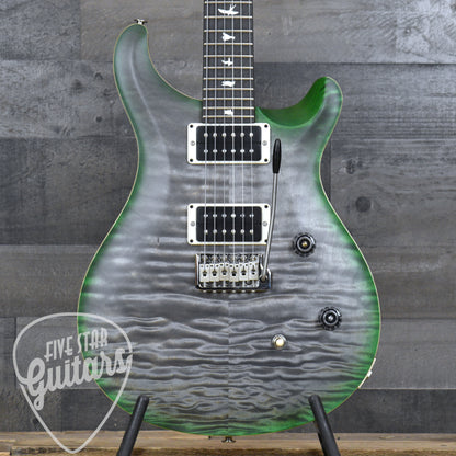 PRS Wood Library CE-24 Satin Quilt Top - Faded Gray Black Green Burst with Gigbag