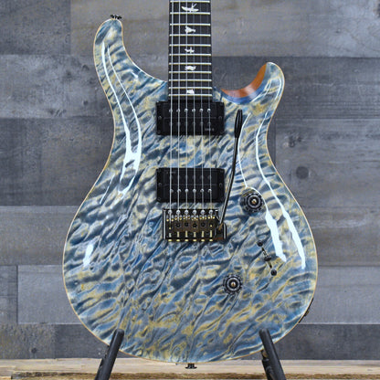 Paul Reed Smith Custom 24 Quilt Artist Top Awabi Birds - Faded indigo with Hardshell Case