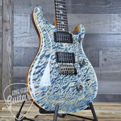 Paul Reed Smith Custom 24 Quilt Artist Top Awabi Birds - Faded indigo with Hardshell Case