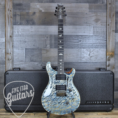 Paul Reed Smith Custom 24 Quilt Artist Top Awabi Birds - Faded indigo with Hardshell Case