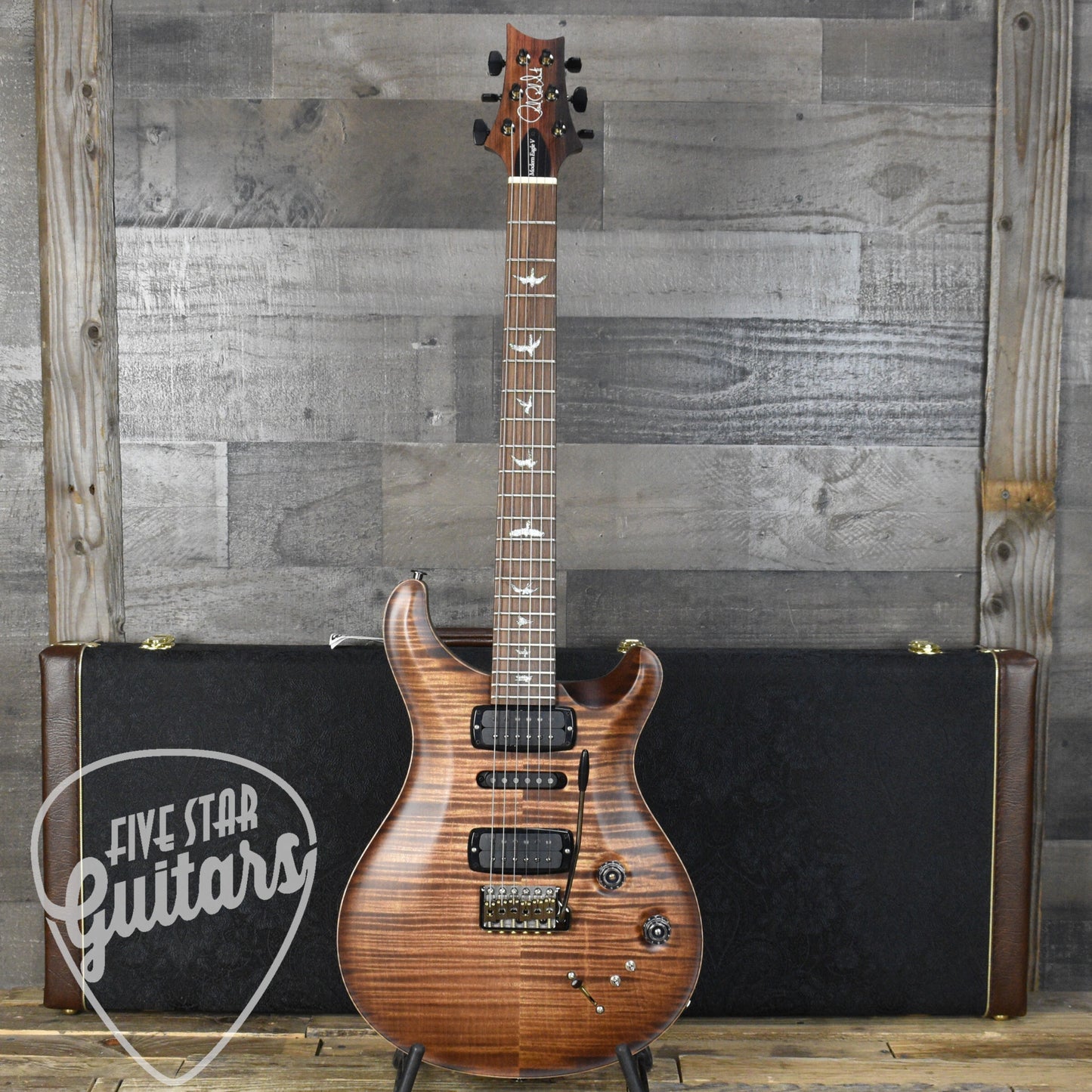Paul Reed Smith Modern Eagle V - Wood Library - Copperhead Burst with Brazilian Rosewood Fretboard and Hard Shell Case