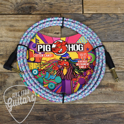 Pig Hog "Cotton Candy" Instrument Cable  - 10ft Right Angle