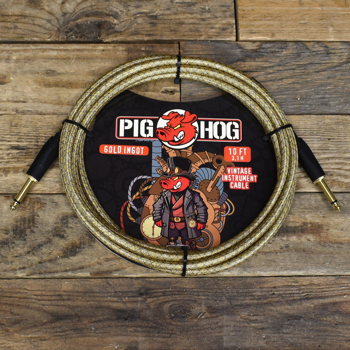 Pig Hog "Gold Ingot" Instrument Cable - 10ft