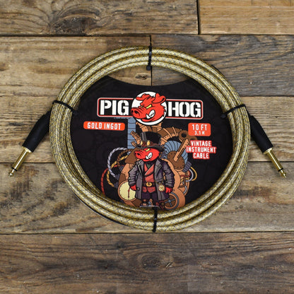 Pig Hog "Gold Ingot" Instrument Cable - 10ft