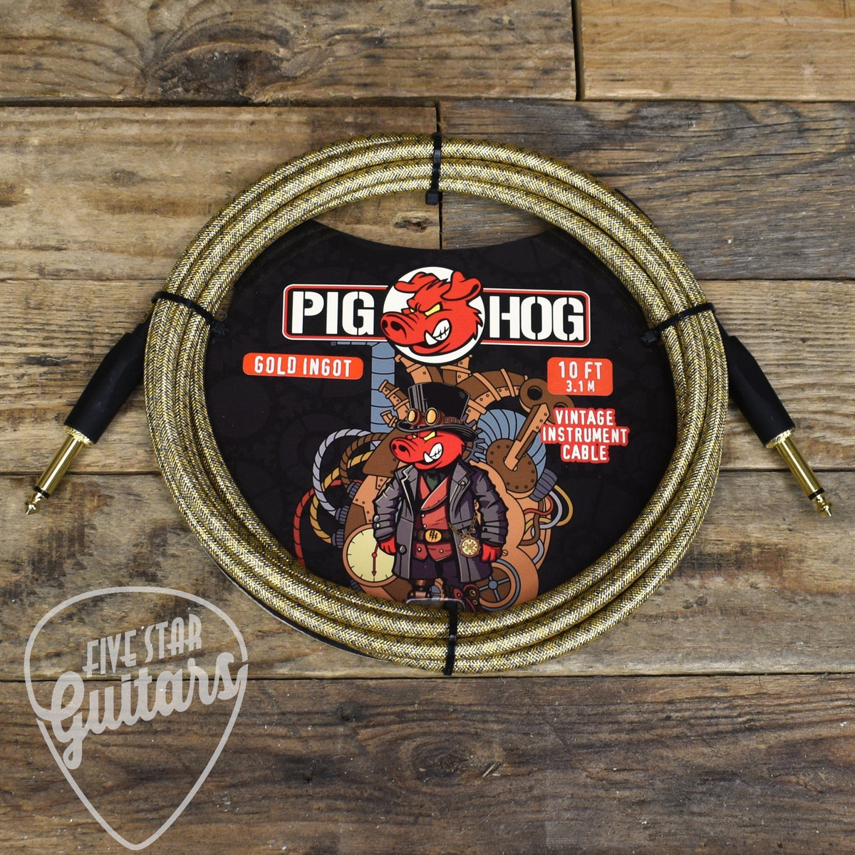 Pig Hog "Gold Ingot" Instrument Cable - 10ft