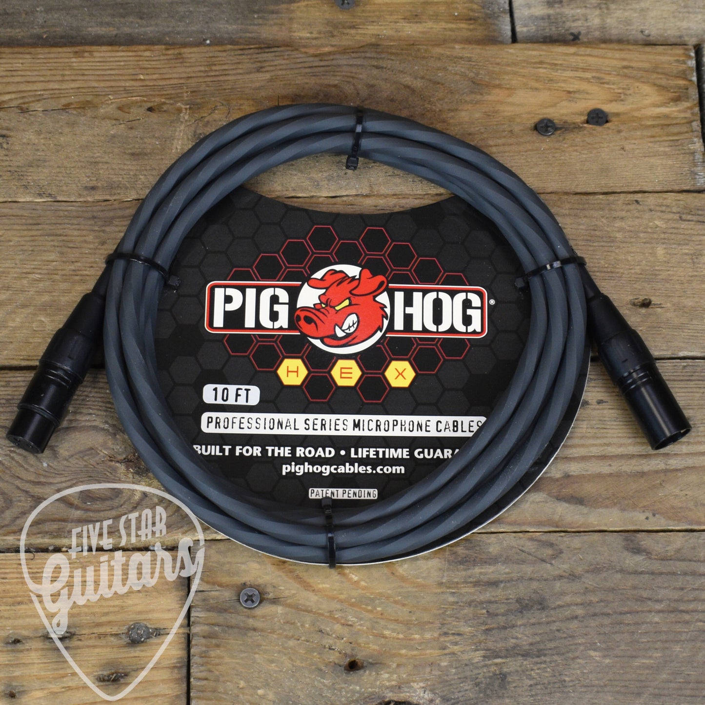 Pig Hog Hex Series Mic Cable, 10ft - Grey