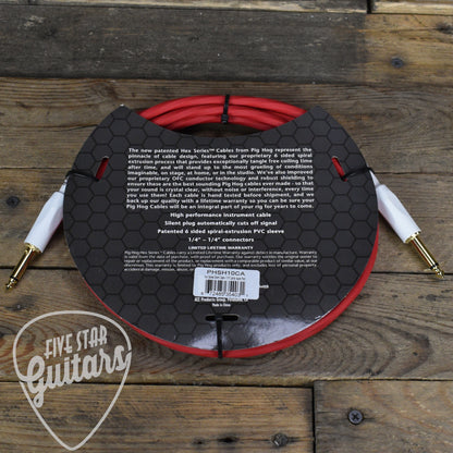 Pig Hog Hex Series Straight-to-Straight Silent 10' - Candy Apple Red