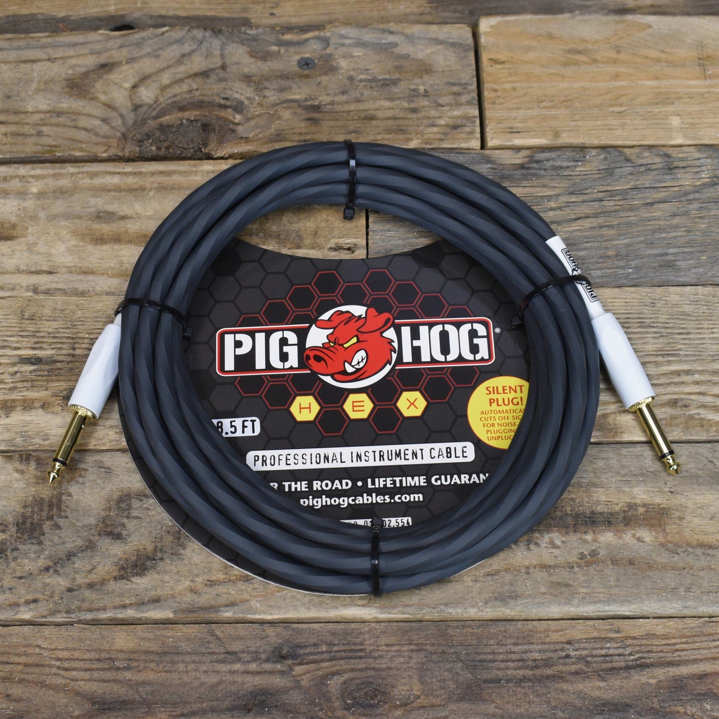 Pig Hog Hex Series Silent Cable 18.6 ft Grey