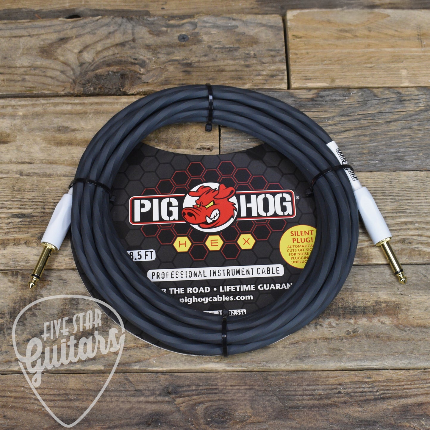 Pig Hog Hex Series Silent Cable 18.6 ft Grey