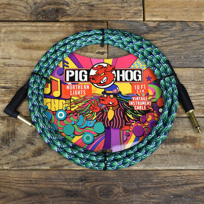 Pig Hog "Northern Lights" Instrument Cable - 10ft Right Angle