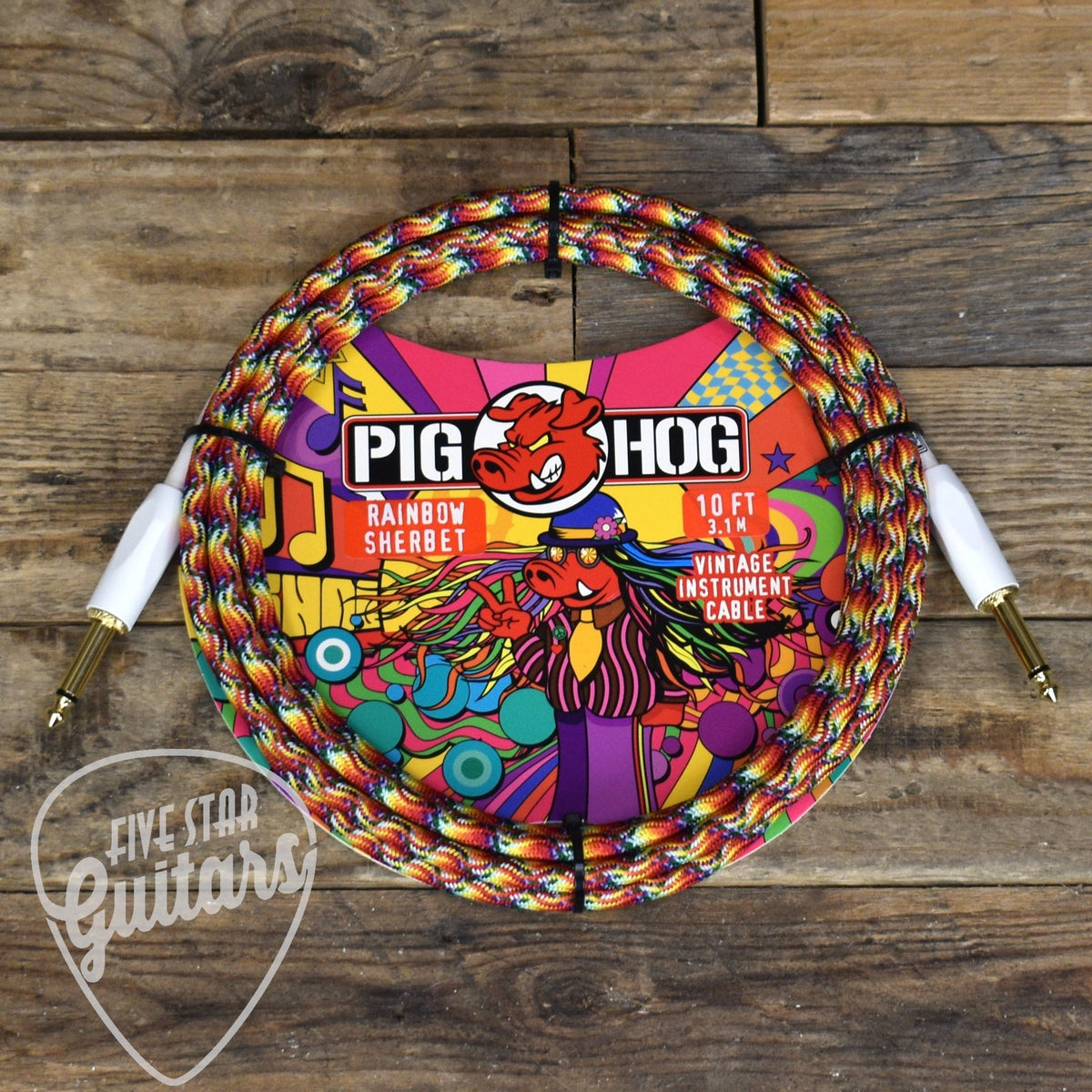 Pig Hog "Rainbow Sherbet" Instrument Cable - 10ft
