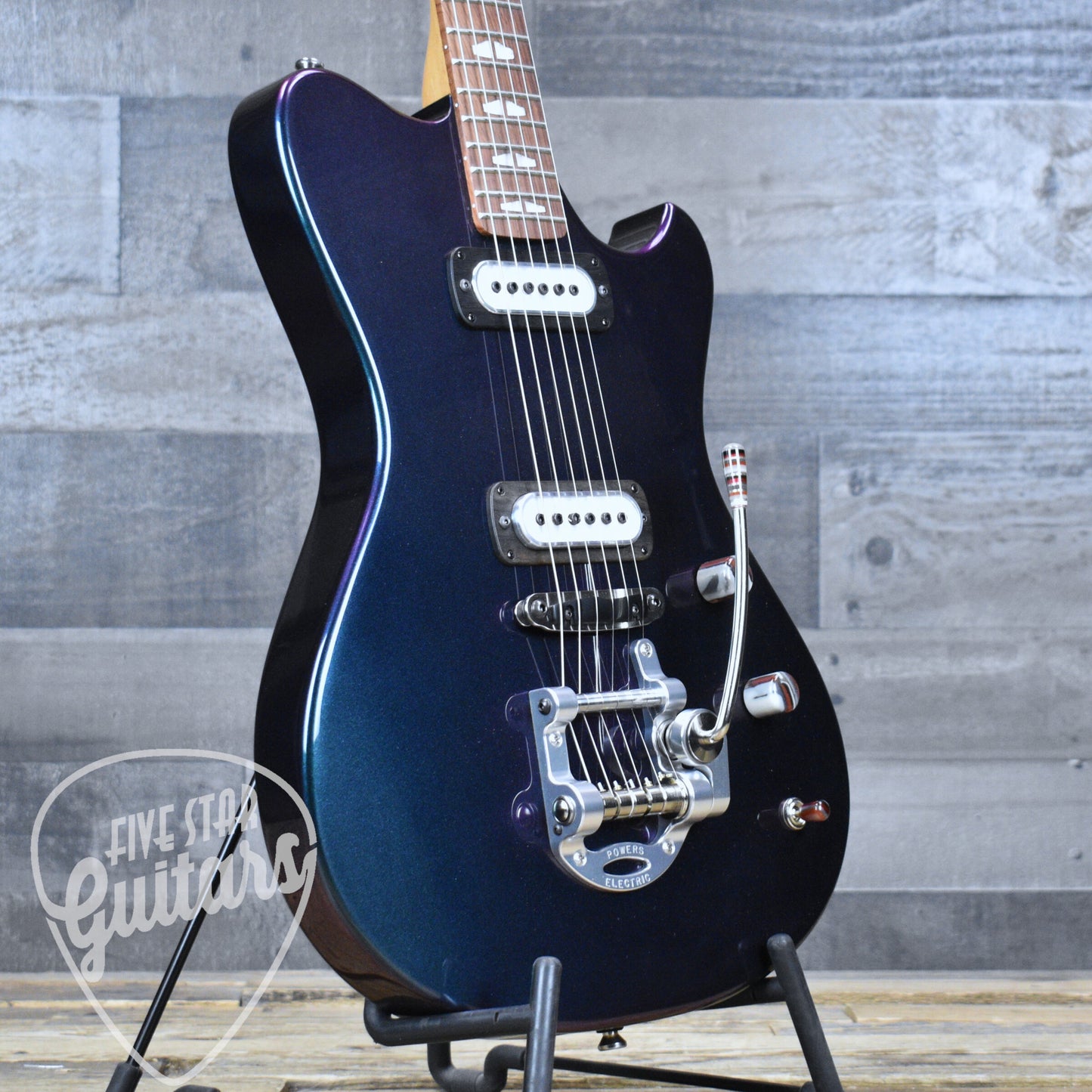 Powers Electric A-Type CamTail PF42 - Chroma Borealis with with Custom Leather Soft Shell Case