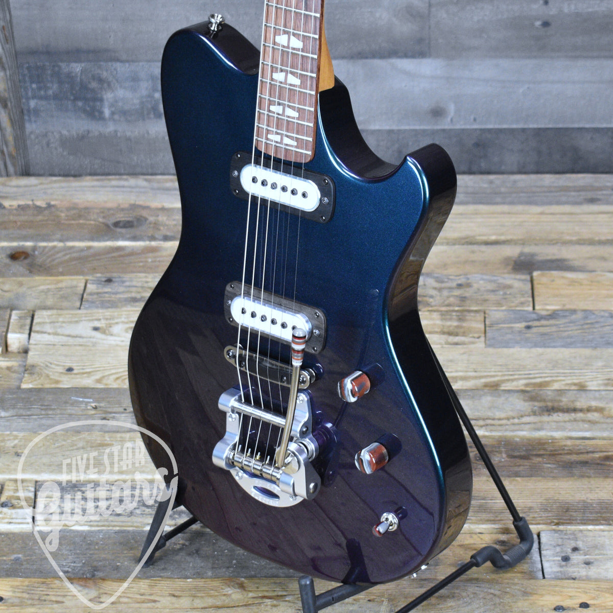 Powers Electric A-Type CamTail PF42 - Chroma Borealis with with Custom Leather Soft Shell Case