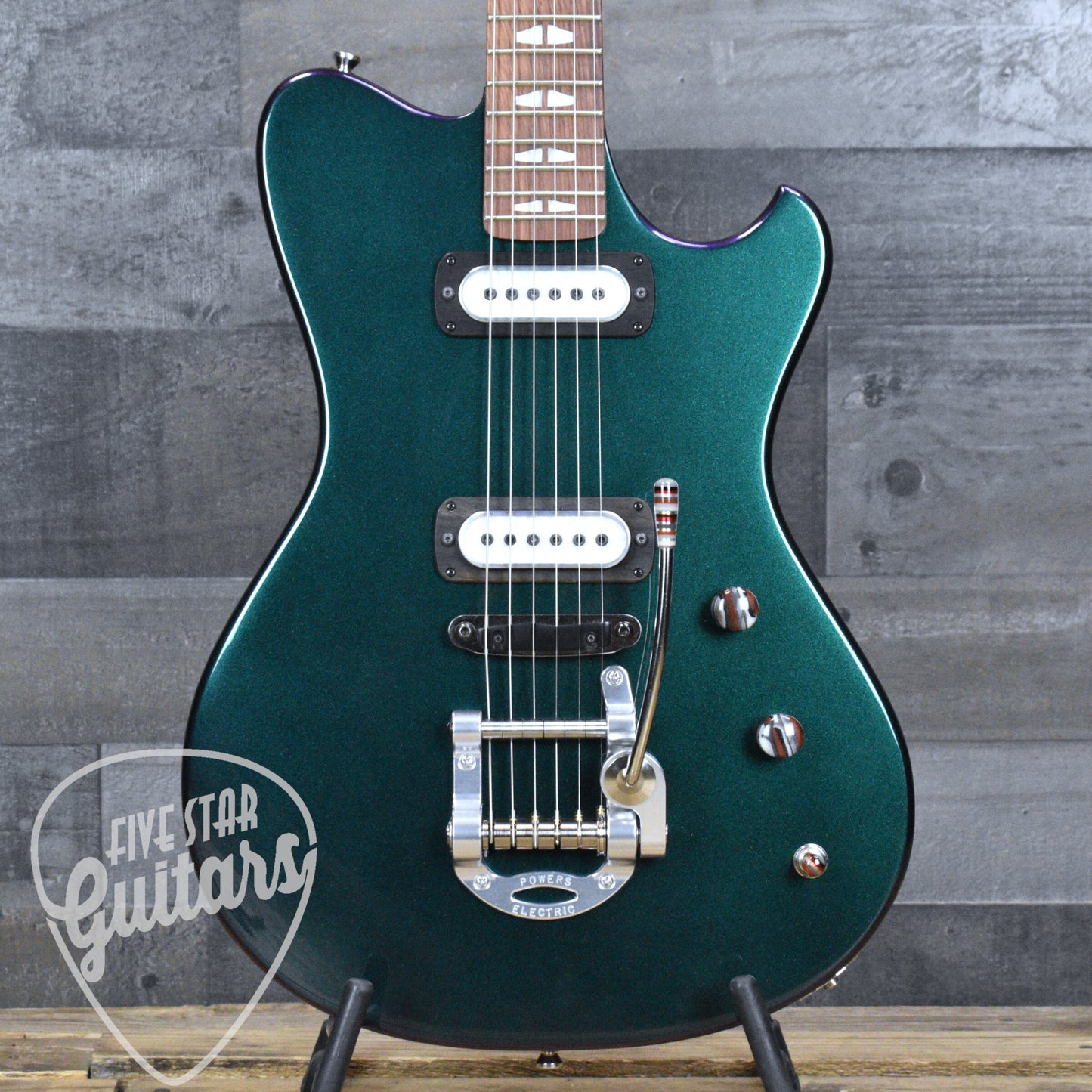 Powers Electric A-Type CamTail PF42 - Chroma Borealis with with Custom Leather Soft Shell Case