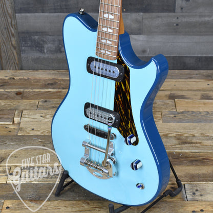 Powers Electric A-Type FF42 Cam Tail - Two Tone Larkspur/Oslo Blue with with Custom Leather Soft Shell Case