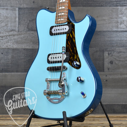 Powers Electric A-Type FF42 Cam Tail - Two Tone Larkspur/Oslo Blue with with Custom Leather Soft Shell Case