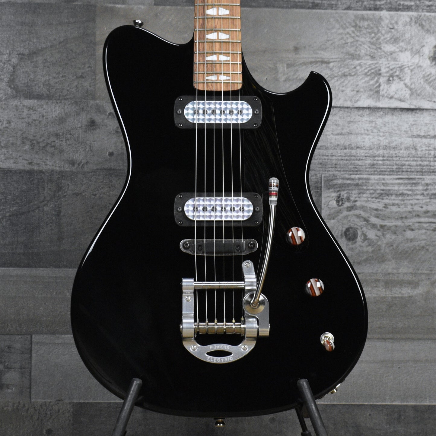 Powers Electric A Type - Jet Black - CamTail with Powers Electric Gigbag