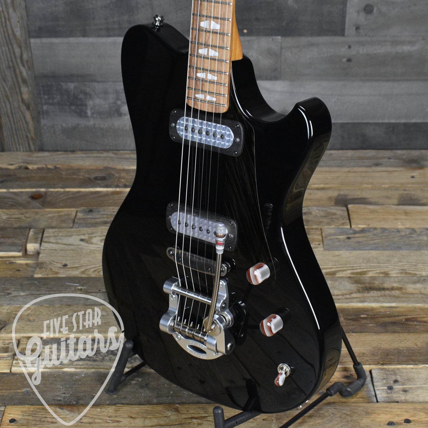 Powers Electric A Type - Jet Black - CamTail with Powers Electric Gigbag