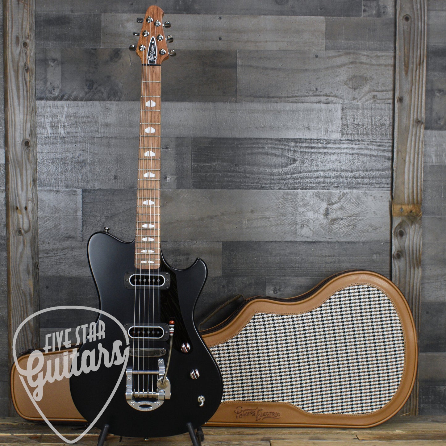 Powers Electric A Type - Satin Black - CamTail with Powers Electric Gigbag
