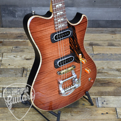 Powers Electric A-Type Select Maple PF42  - Cosmo Orange with Custom Leather Soft Shell Case