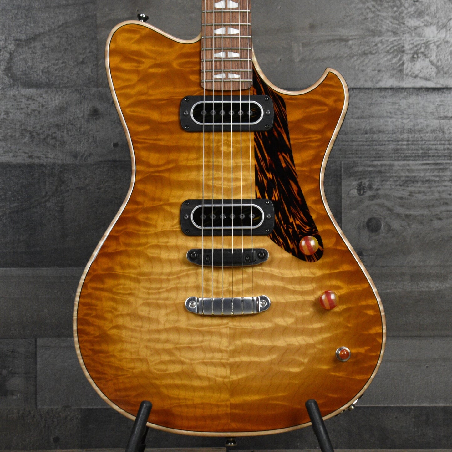 Powers Electric A Type Select Quilted Maple - Wild Honey Burst - Top Loading Hardtail with Powers Electric Gigbag