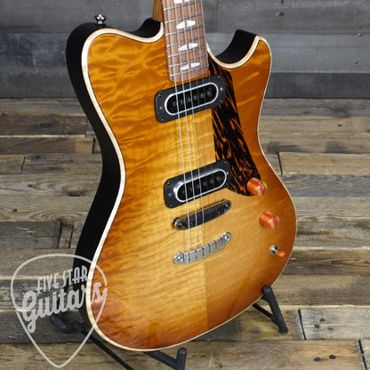 Powers Electric A Type Select Quilted Maple - Wild Honey Burst - Top Loading Hardtail with Powers Electric Gigbag