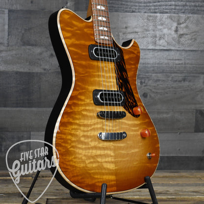 Powers Electric A Type Select Quilted Maple - Wild Honey Burst - Top Loading Hardtail with Powers Electric Gigbag